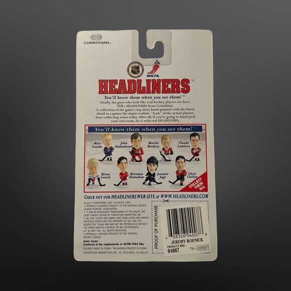 1997 Corinthian NHL Signature Series Jeremy Ronick Figure Sealed On Card - Picture 2 of 4